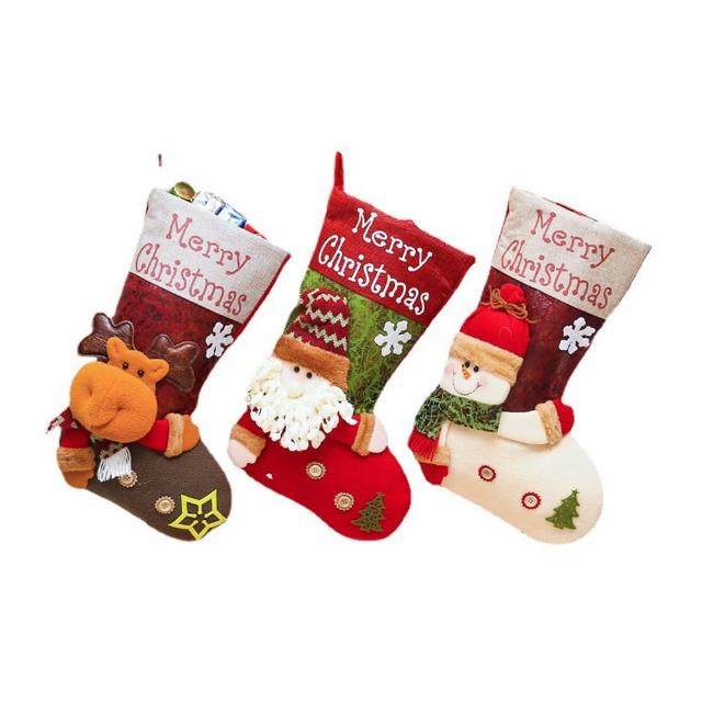 【Vanibaby】特大號聖誕襪掛飾 禮物袋(29X49cm 三款可選)