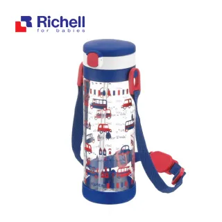 【Richell 利其爾】第四代LC 450ml 吸管式冷水壺 附背帶 -(貝克街)