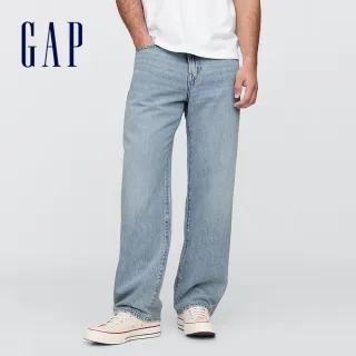 【GAP】男裝 直筒牛仔褲-淺色水洗(703775)