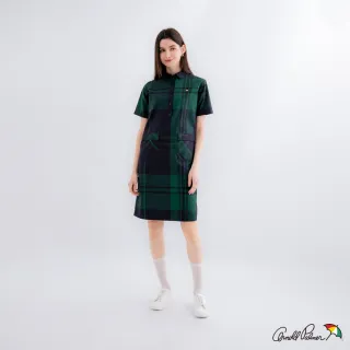 【Arnold Palmer 雨傘】女裝-經典格紋形象款洋裝(藍綠色)
