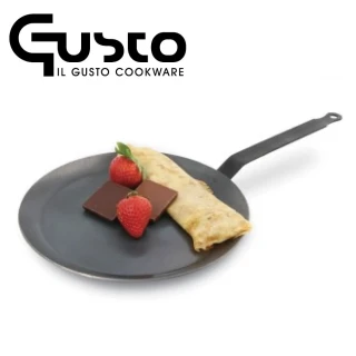 【GUSTO】26cm碳鋼無塗層法式薄餅淺底煎盤