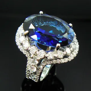 【Celosa珠寶】亮麗之星藍寶戒指
