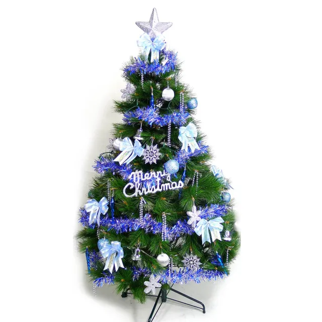 【摩達客】台灣製-7尺/7呎-210cm特級綠松針葉聖誕樹(含藍銀色系配件/不含燈/本島免運費)/