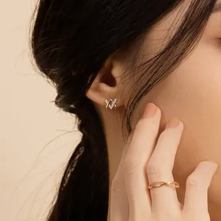 【SOPHIA 蘇菲亞珠寶】餘波盪漾 14K玫瑰金 鑽石耳環