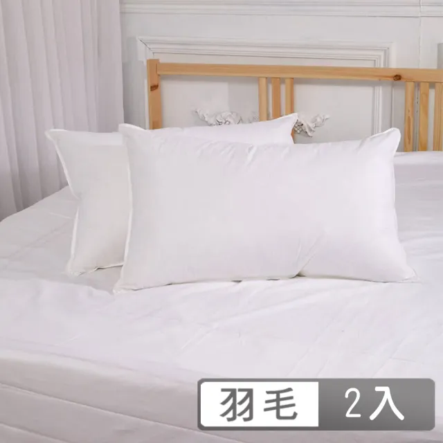 【五星級飯店指定專用】20/80天然水鳥羽毛枕(2入)/