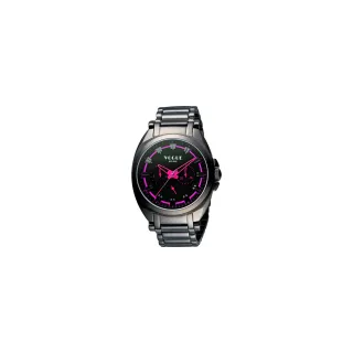【VOGUE】嶄新系列日曆時尚手錶-IP黑X桃紅/42mm(9V0434DP)