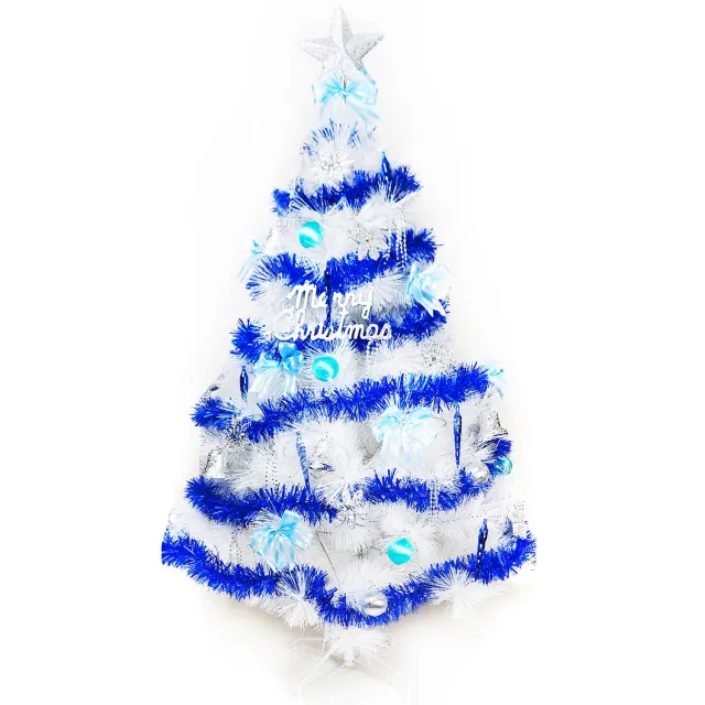 【摩達客】台灣製-7尺/7呎-210cm特級白色松針葉聖誕樹(含藍銀色系配件/不含燈/本島免運費)/