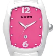 【GOTO】Sweet color 甜美陶瓷時尚腕錶-白x桃(GC7520L-22-F22)