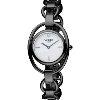 【VOGUE】Tornabuoni 手鍊錶-天然珍珠貝xIP黑/30mm 送禮 禮物 推薦(2V1407-141D-M)