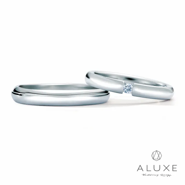 Aluxe亞立詩 鉑金情侶結婚對戒 Momo購物網
