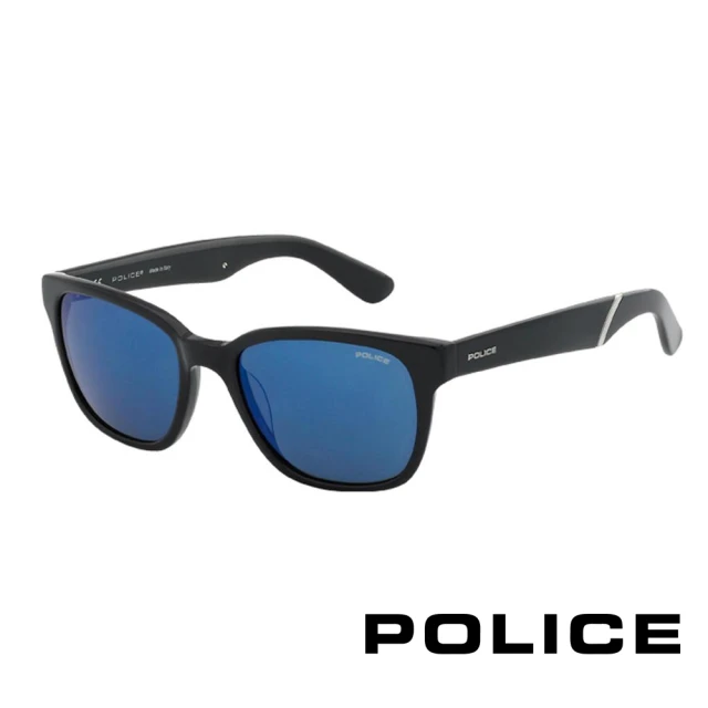 【POLICE】飛行員太陽眼鏡 復古膠框時尚必備(黑色 POS1714-700B)