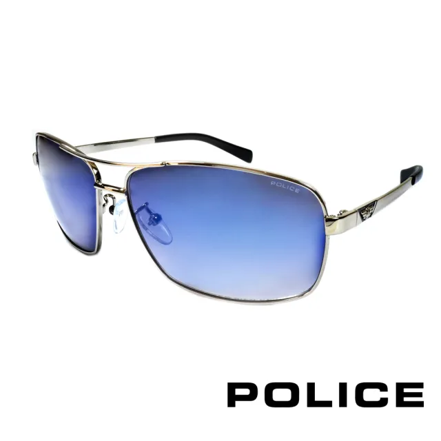 【POLICE】義大利警察都會款個性型男眼鏡-金屬框(黑色 POS8879-579B)