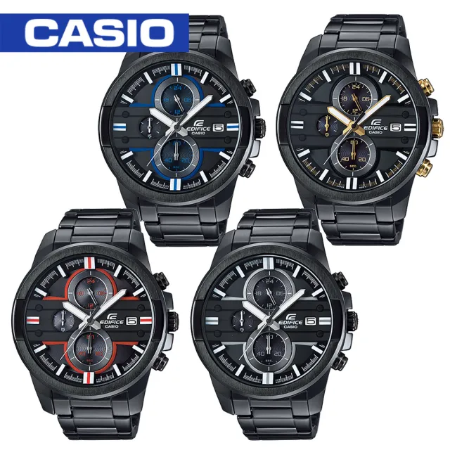 【CASIO 卡西歐 EDIFICE 系列】三眼競速優雅質感紳士男錶(EFR-543BK)