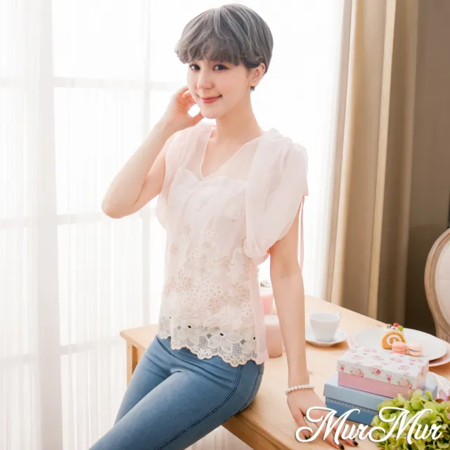 【MurMur】韓國空運。Graceful。肩綁繩上衣-(粉色)