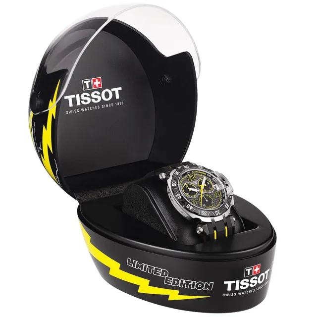 【TISSOT】天梭 T-RACE THOMAS LUTHI 限量三眼計時手錶-45mm 送行動電源(T0924172706700)
