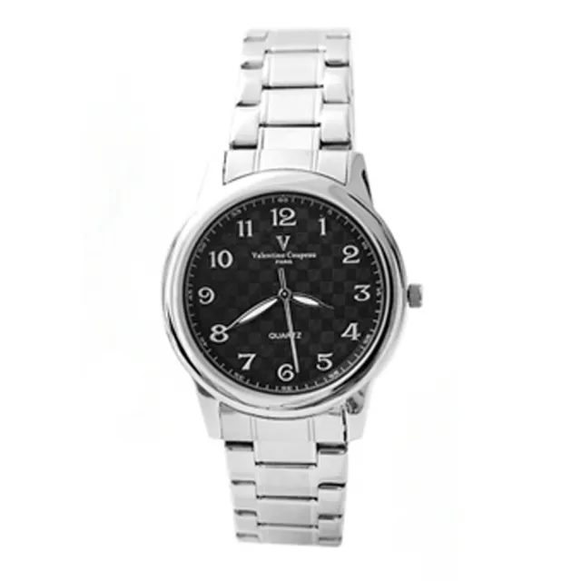 【范倫鐵諾․古柏】經典格紋不鏽鋼手錶對錶 原廠公司貨