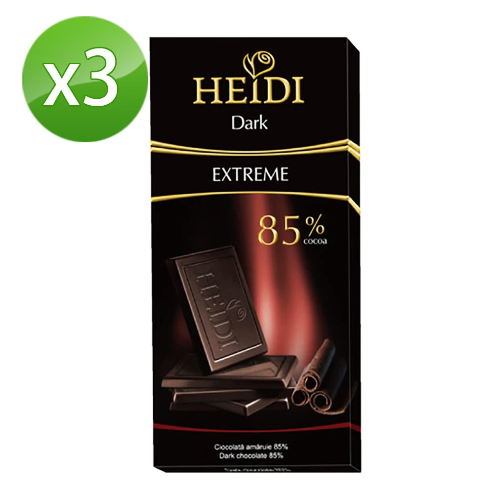 【瑞士赫蒂】85%黑巧克力80g(3入組)
