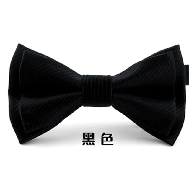 【拉福】西裝布料斜紋領結新郎結婚領結糾糾(黑色)