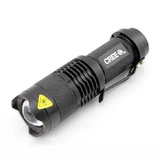 【LOTUS】迷你袖珍型手電筒 CREE Q5 LED燈泡 三檔切換 可變焦