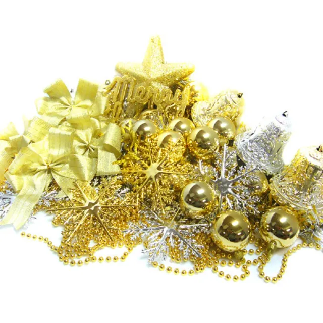 【聖誕裝飾品特賣】聖誕裝飾配件包組合-金銀色系(10尺 300cm樹適用 不含聖誕樹 不含燈)