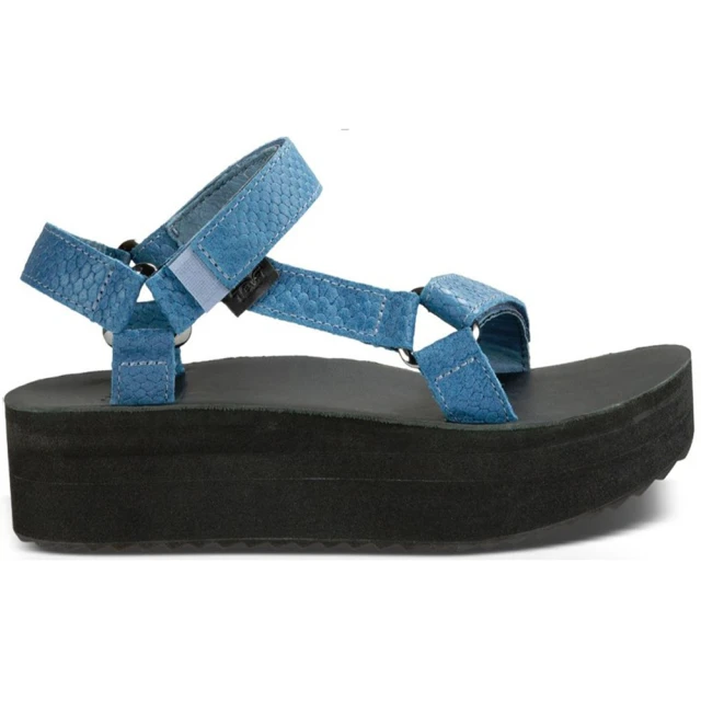 TEVA W FLATFORM UNIVERSAL EVERGLADE 女織帶厚底涼鞋 藍色蛇紋皮革(1012471-BLU)