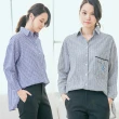 【ACheter】口袋繡花條紋襯衫#100853(2色)