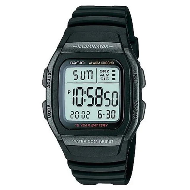 【CASIO】輕運動時代電子錶(W-96H-1B)