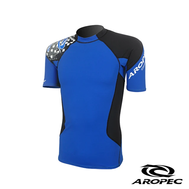 【AROPEC】Compression II 男款運動機能壓力衣(短袖 藍/黑)