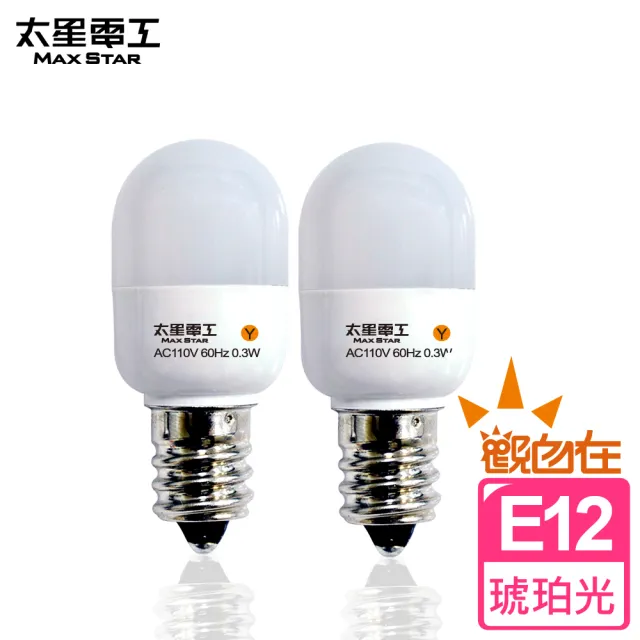 【太星電工】觀自在0.3W LED節能燈泡-琥珀光2入(E12)