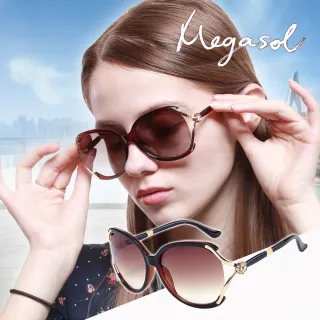 【MEGASOL】寶麗萊UV400偏光太陽眼鏡(時尚山茶花鑲鑽款-1725)