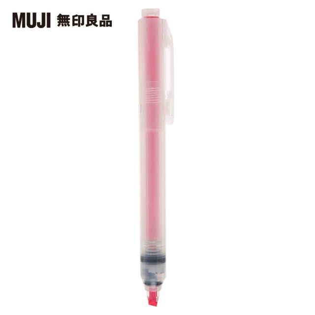 MUJI 無印良品 PP按壓螢光筆/粉紅