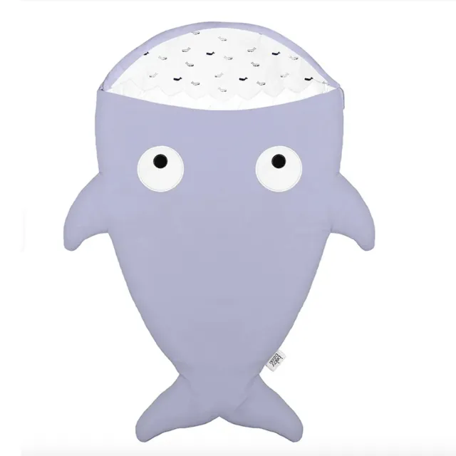 【BabyBites 鯊魚咬一口】西班牙設計-純棉嬰幼兒多功能睡袋-牽牛花藍(輕量版)