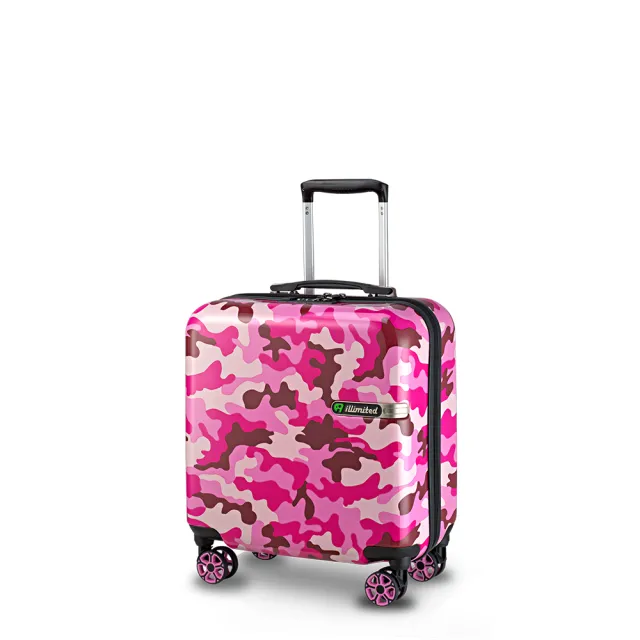 【illimited】一厘米可愛迷彩粉紅/粉藍2色可選18吋飛機輪TSA海關鎖ABS+PC拉鏈行李箱/旅行箱(行李箱/旅行箱)