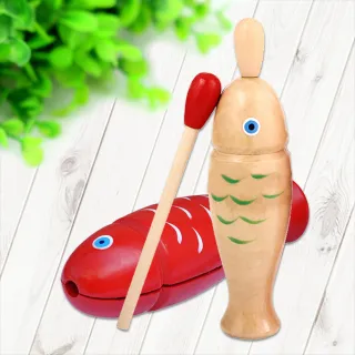 【美佳音樂】奧福打擊樂器/兒童樂器 小魚造型 木魚-2色(1入)