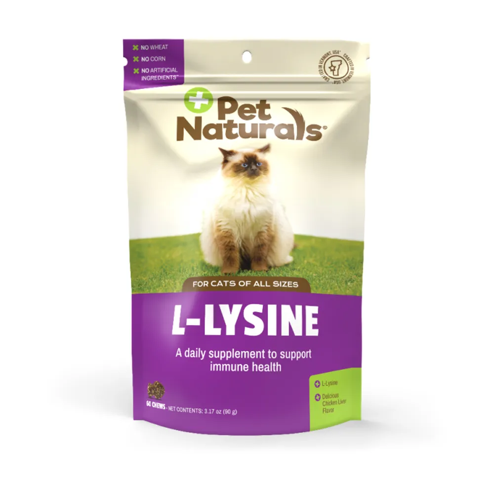 【PetNaturals 寶天然】免疫好好-貓用嚼錠 L-Lysine離胺酸/60錠(兩包組)