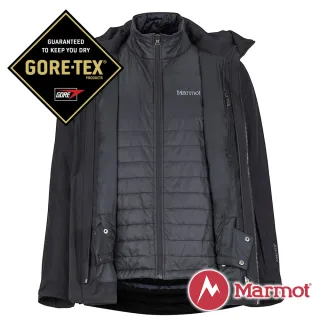 【Marmot】男 GORE-TEX KT二件式外套『黑色』 74700-0001(戶外 登山 防風 防潑水 透氣 兩件式外套)