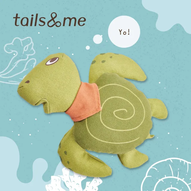 【tails&me 尾巴與我】填充玩具 海龜阿里(小魚內含台灣認證有機貓草薄荷)