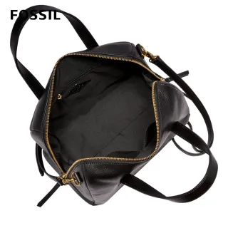 【FOSSIL】Sydney 黑色輕量真皮波士頓包SHB1978001