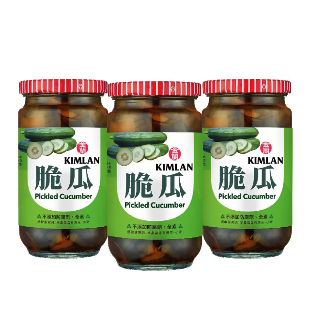 金蘭食品 脆瓜396g X3入 全素 花瓜 罐頭 醬菜 露營 外出 宅在家 居家 安心 吃飯 做菜 Momo購物網