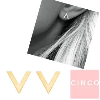 【CINCO】葡萄牙精品 V earrings 24K金耳環 勝利V型耳環(925純銀)