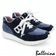 【Ballerina】穿梭紐約街頭 • 復刻Ｂ字綁帶休閒鞋(藍)