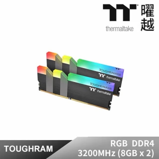 【Thermaltake 曜越】TOUGHRAM 鋼影 Z-ONE RGB 記憶體 DDR4 3200MHz 16GB 8GB x 2(R019D408GX2-3200C16A)