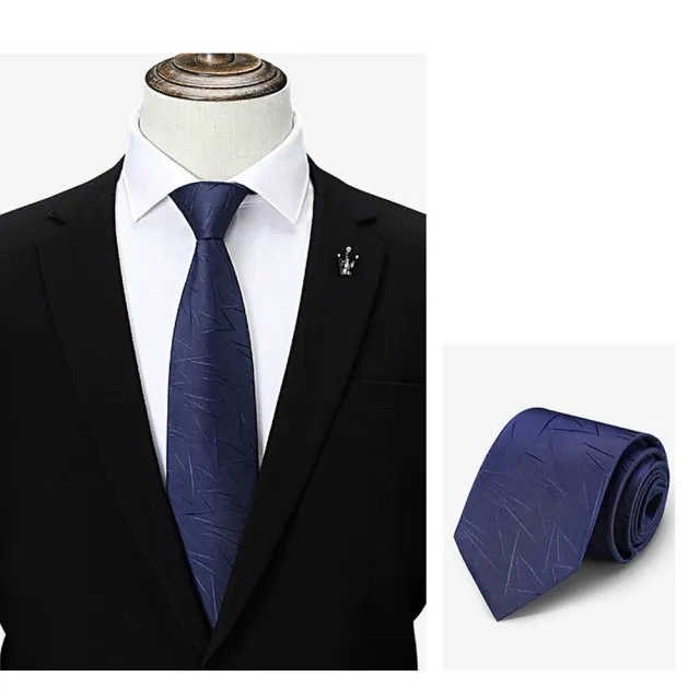 【拉福】兒童領帶8cm寬版雪片領帶拉鍊領帶-兒童拉鍊(深藍)