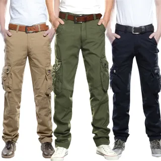 【【M.G.】】雙12美式多口袋耐磨棉質厚款工作褲(共三色)
