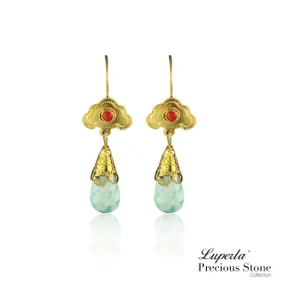 【大東山珠寶】如意 古典宮廷青海翠玉石純銀耳環(青海翠玉)