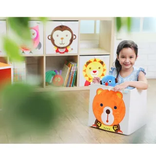 【MyTolek童樂可】藏寶盒 2件組-熊+猴(收納小幫手 IKEA組合櫃適用)