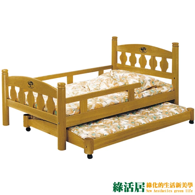 【綠活居】馬多斯  時尚3.5尺單人子母床台組合(子母雙床台＋不含床墊)