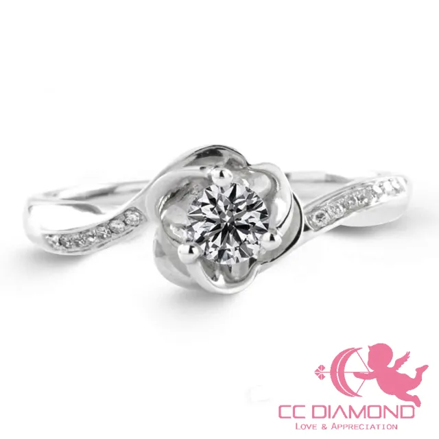 【CC Diamond】婚戒0.21ct D/VS1甜美花朵鑽石戒指(鑽石戒指 求婚 婚戒)