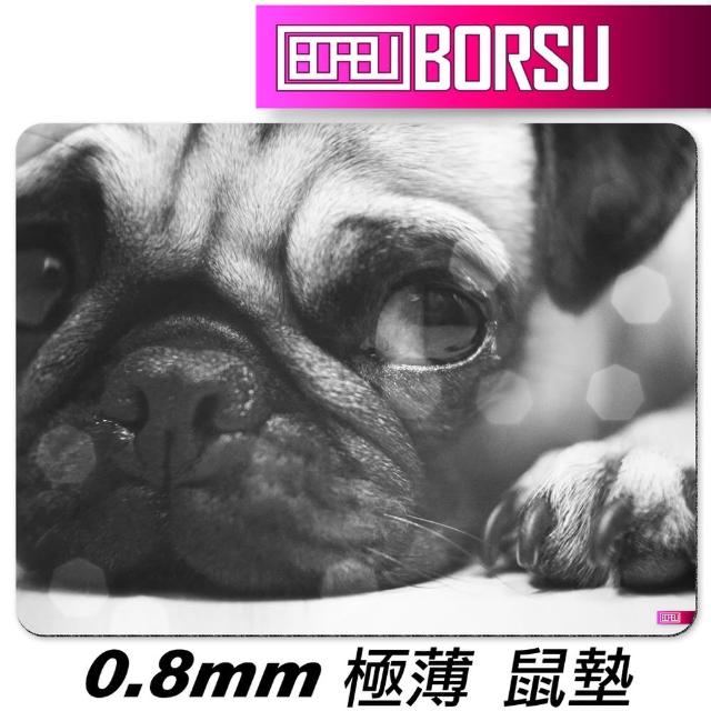 【BORSU】極薄鼠墊_FUNNY_懶懶巴戈(台灣製 滑鼠墊 耐用 動物 狗 小狗)