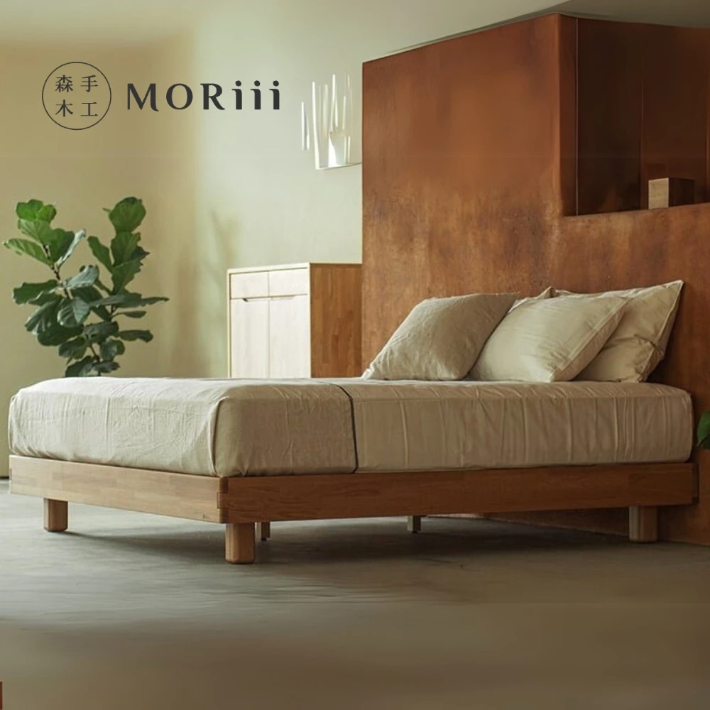 Moriii 森手木工 新馬可雙人特大6x7尺北美梣木無床頭實木床架 Momo購物網